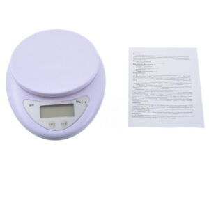 A compact and accurate kitchen scale for precise weighing of ingredients.