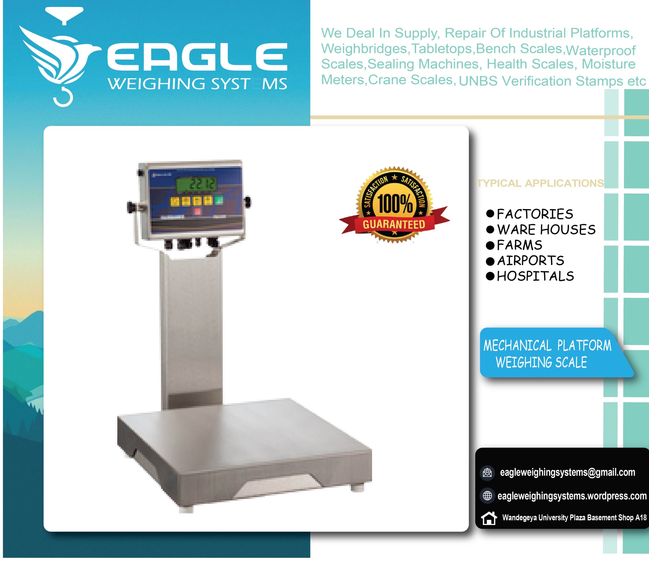 Platform weighing scales at Eagle Weighing Systems Kampala - Weighing ...